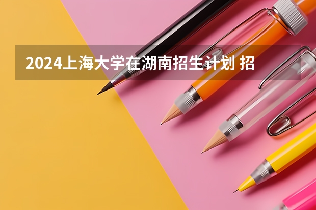 2024上海大学在湖南招生计划 招多少人
