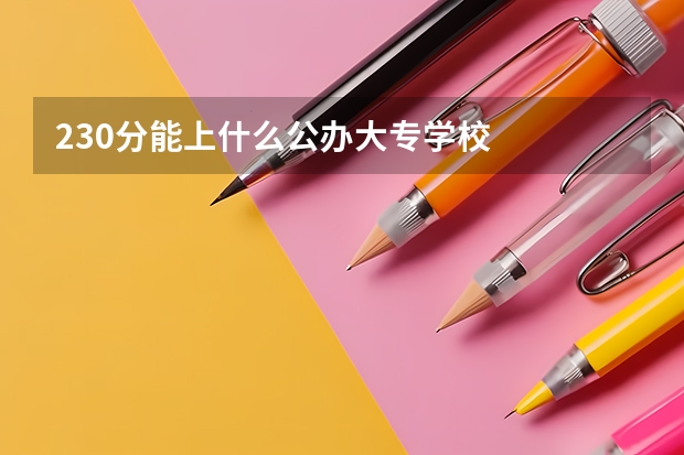 230分能上什么公办大专学校
