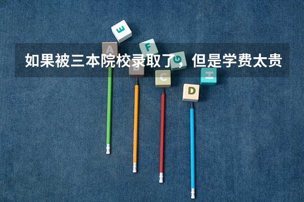 如果被三本院校录取了，但是学费太贵了，负担不起，想去大专院校可以吗