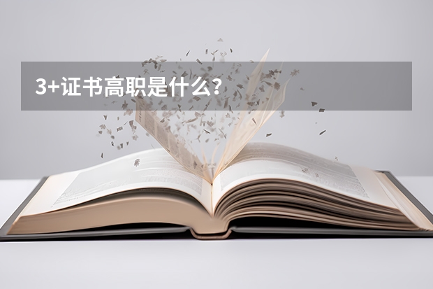 3+证书高职是什么？