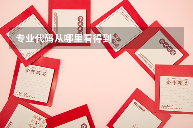 专业代码从哪里看得到