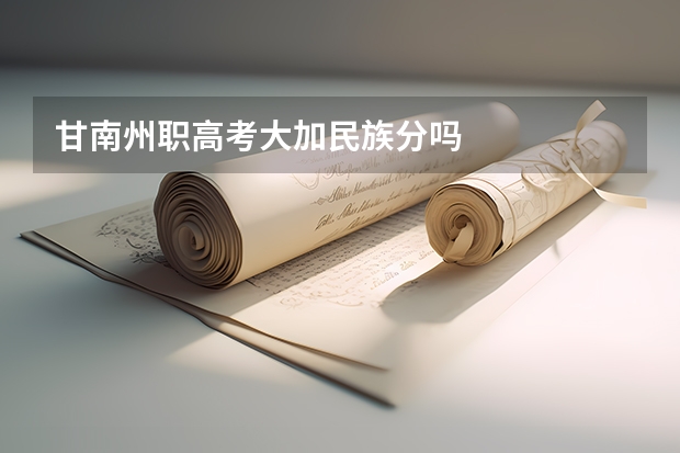 甘南州职高考大加民族分吗