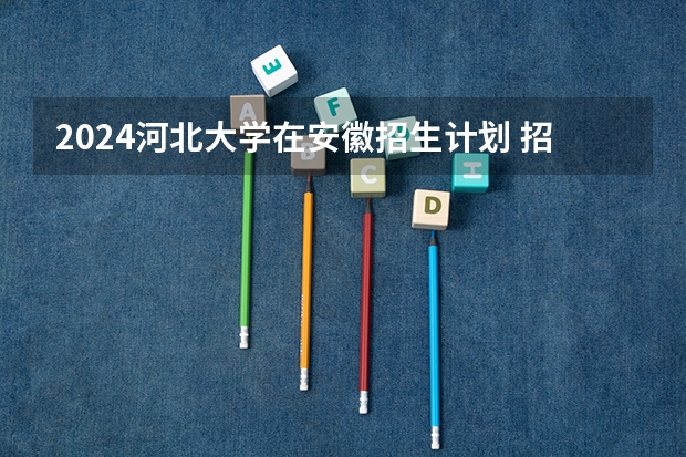2024河北大学在安徽招生计划 招多少人
