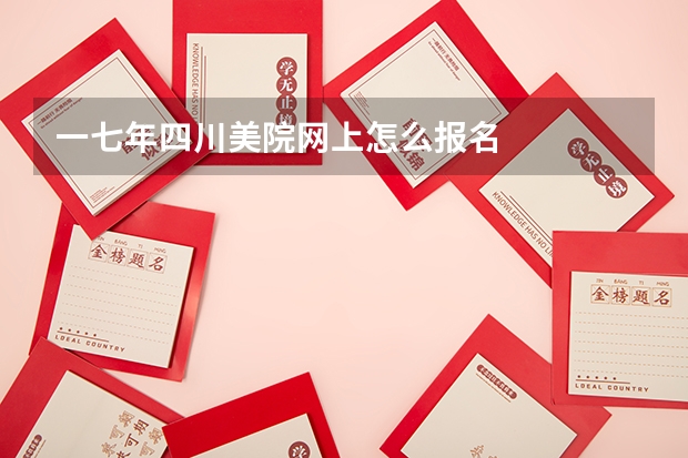 一七年四川美院网上怎么报名