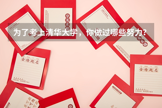 为了考上清华大学，你做过哪些努力？