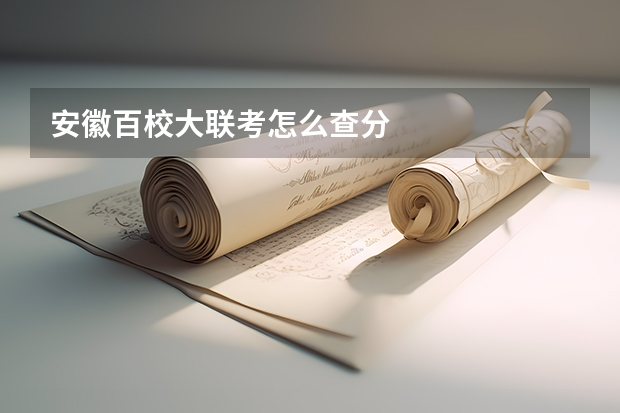 安徽百校大联考怎么查分