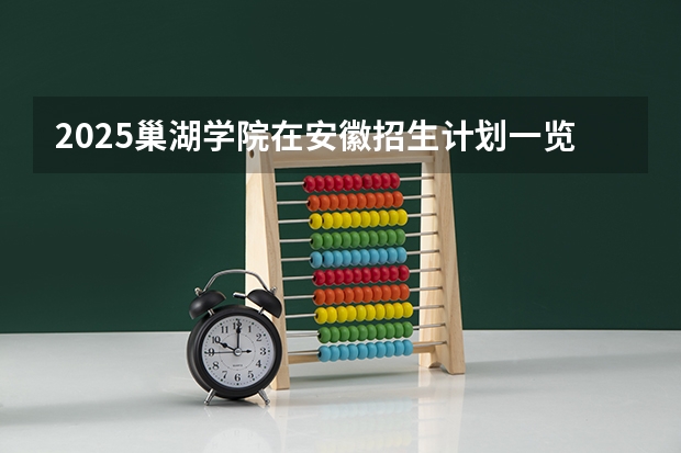 2025巢湖学院在安徽招生计划一览表