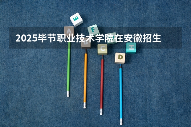 2025毕节职业技术学院在安徽招生计划一览表