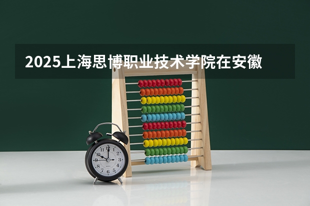 2025上海思博职业技术学院在安徽招生计划一览表