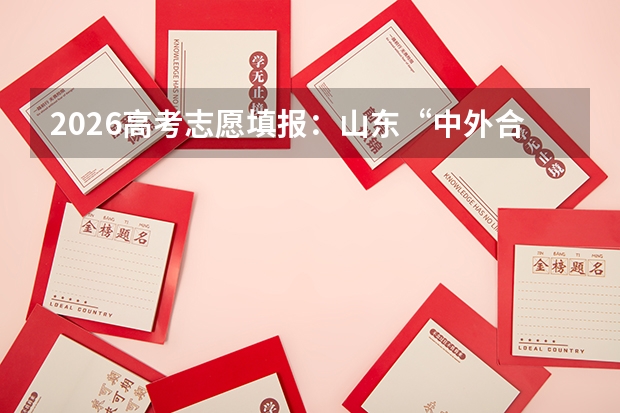 2026高考志愿填报：山东“中外合作办学”的高分低就策略
