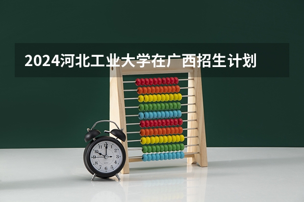 2024河北工业大学在广西招生计划 招多少人