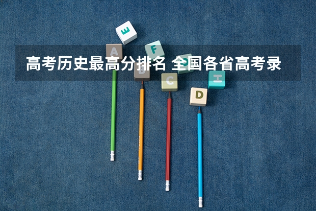 高考历史最高分排名 全国各省高考录取分数线排名