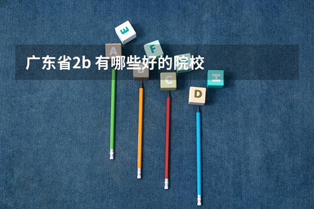 广东省2b 有哪些好的院校