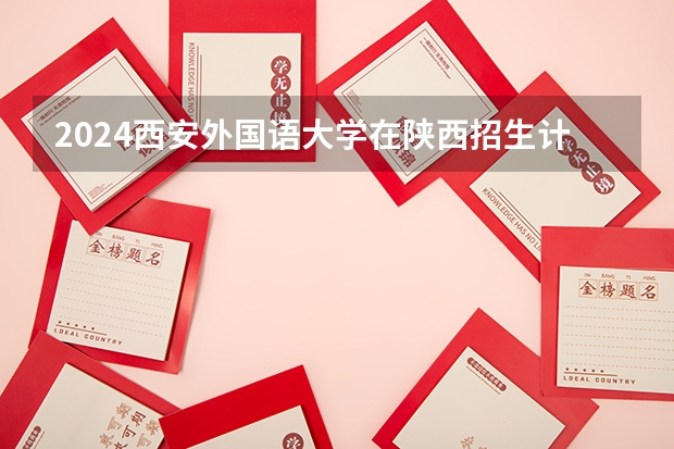 2024西安外国语大学在陕西招生计划 招多少人