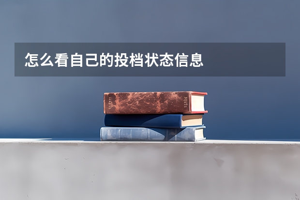 怎么看自己的投档状态信息