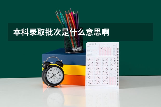 本科录取批次是什么意思啊