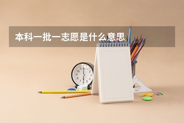 本科一批一志愿是什么意思