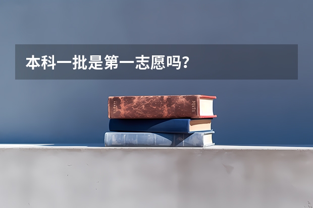 本科一批是第一志愿吗？
