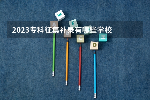 2023专科征集补录有哪些学校